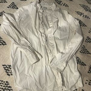 Crown & Ivy Cream Ruffled Blouse